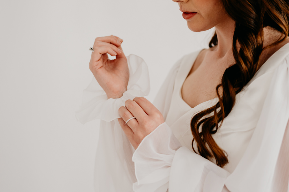 vestido de novia drapeado