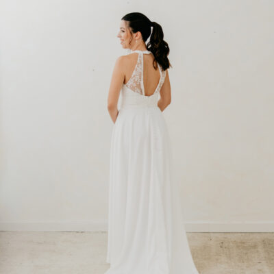 vestido de novia con caida