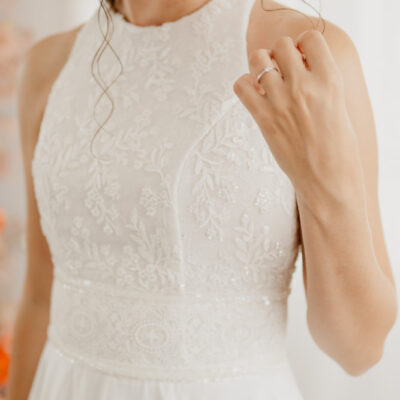 vestido de novia cuello halter