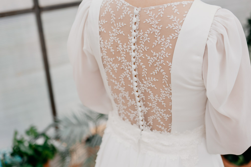 vestido de novia mangas abulladas
